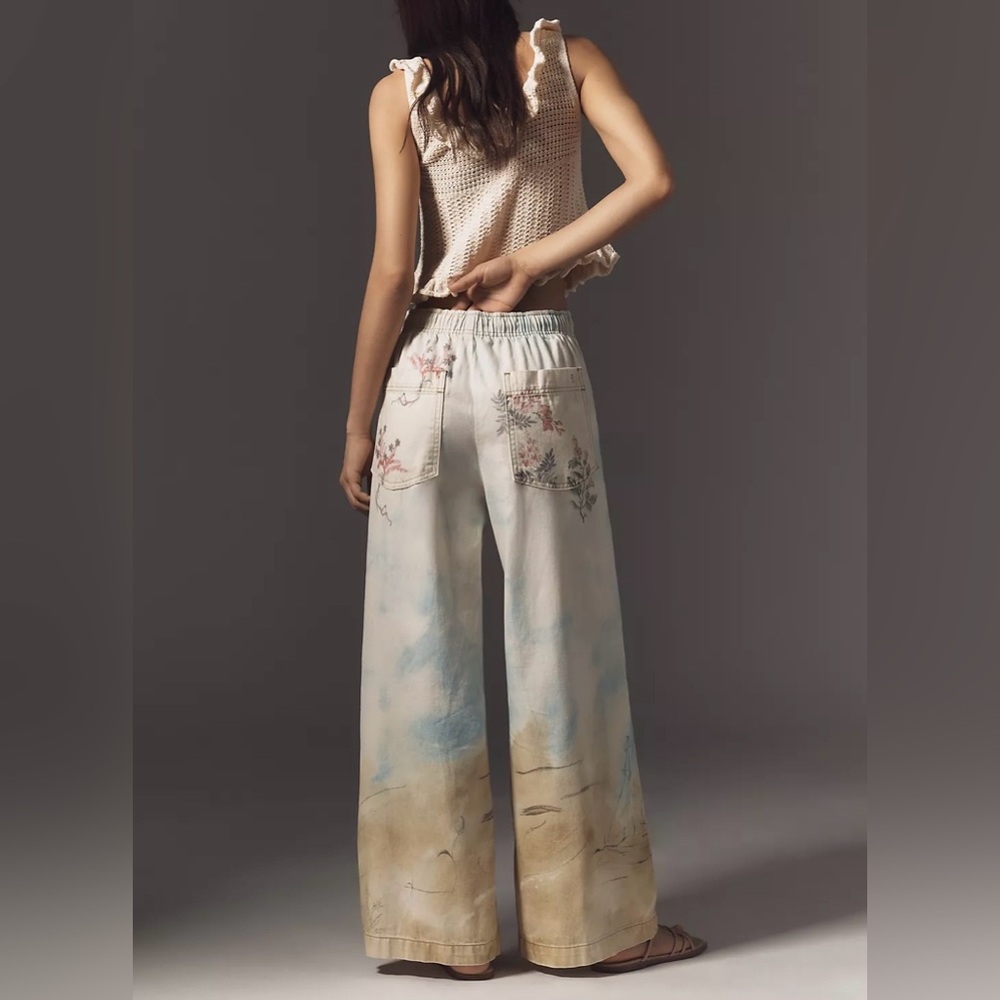 NWT Anthropologie Pilcro Pull-On High-Rise Wide-Leg Jeans - small * RARE * - Picture 4 of 10